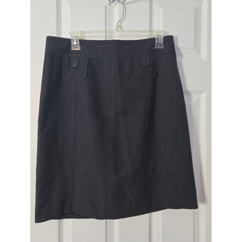 Ann Taylor Loft Womans Wool Skirt Size 8 Charcoal Grey